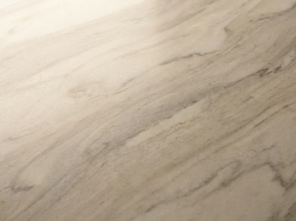 Stylized macro study of marble and natural stone vein patterning, isolated on a plain ivory background, not a photograph of an actual slab